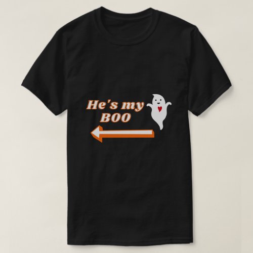 Hes My Boo Halloween Couple T_Shirt