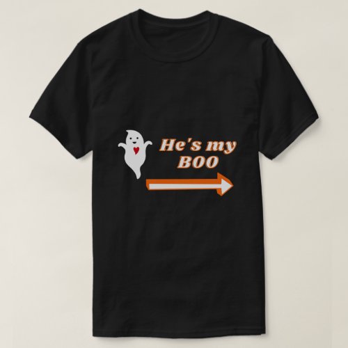 Hes My Boo Halloween Couple T_Shirt