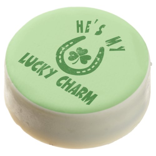 Hes My Lucky Charm St Patricks Day Shamrock Chocolate Dipped Oreo