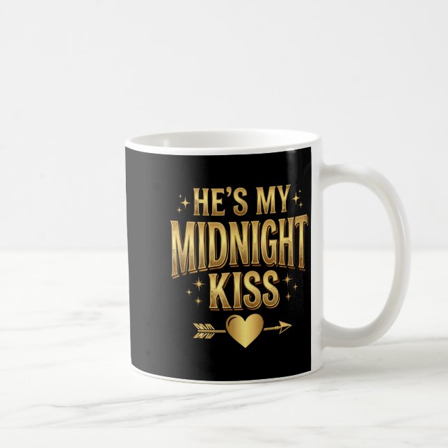He's My Midnight Kiss Happy New Year Matching Coup Coffee Mug (Right)
