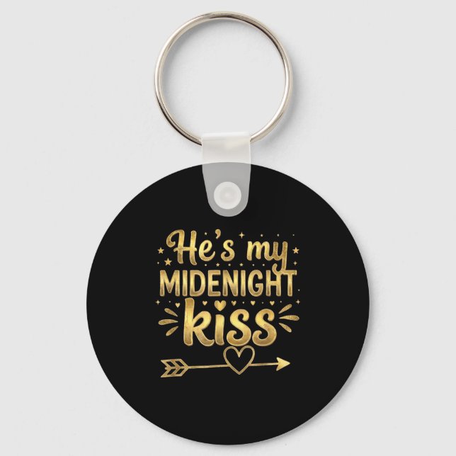 He's My Midnight Kiss Happy New Year Matching Coup Keychain (Front)