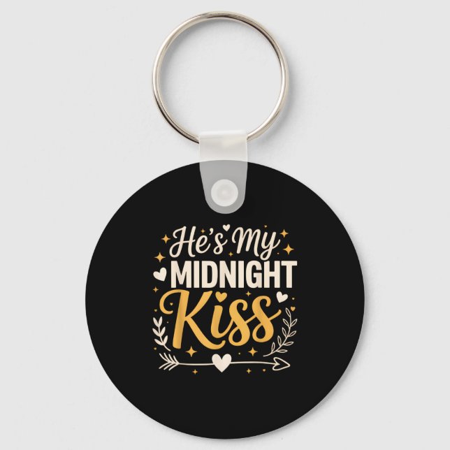 He's My Midnight Kiss Happy New Year Matching Coup Keychain (Front)