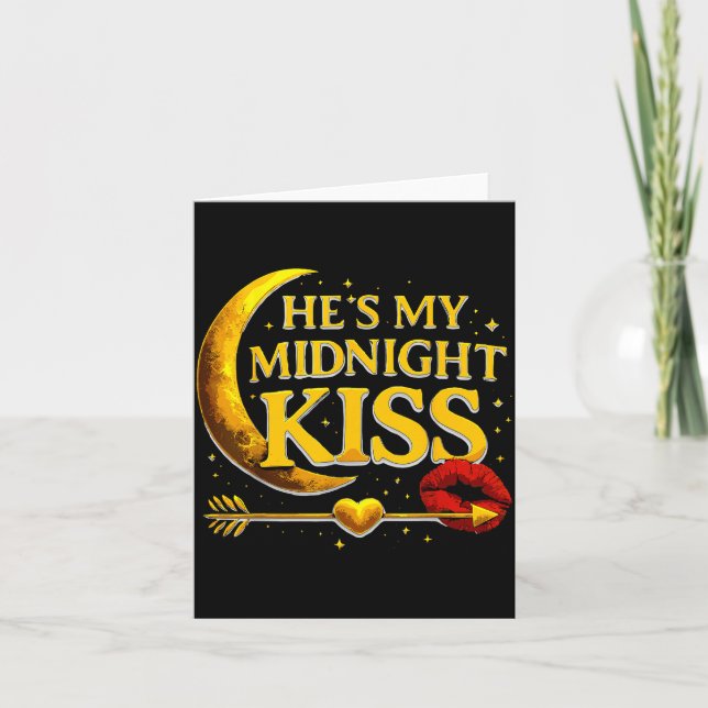 He's My Midnight Kiss Valentine’s Day Meme Matchin Card (Front)