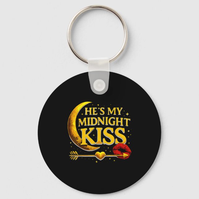 He's My Midnight Kiss Valentine’s Day Meme Matchin Keychain (Front)