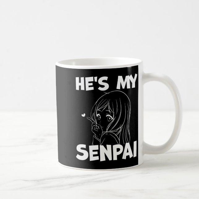 He's My Senpai Funny Anime Matching Couple Girlfri Coffee Mug (Right)
