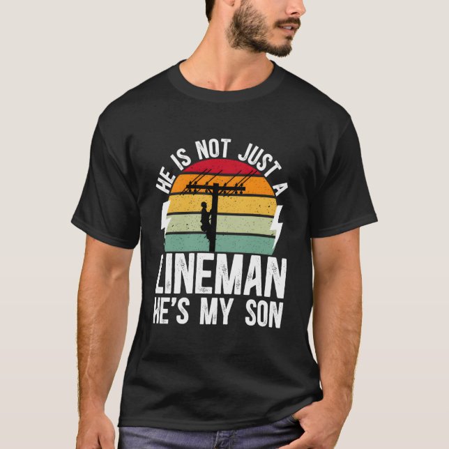 He'S My Son Lineman Mom Of A Lineman Mama Line Mot T-Shirt (Front)