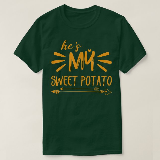 he's My Sweet Potato I YAM Couple's Matching thank T-Shirt (Design Front)