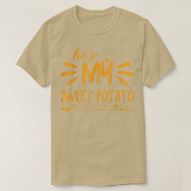 he's My Sweet Potato I YAM Couple's Matching thank T-Shirt (Design Front)