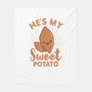 He's My Sweet Potato I Yam Thanksgiving Couple Mat Fleece Blanket