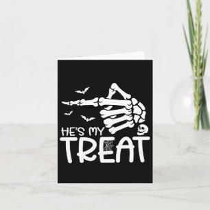 He's My Treat She's My Trick Halloween Skeleton Co Card