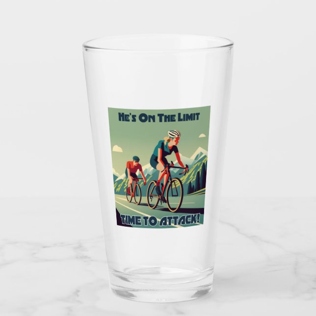 He's On The Limit Time To Attack Women's Cycling Glass (Front)