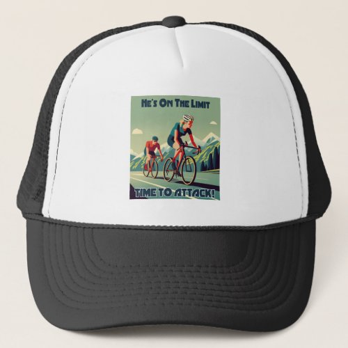 Hes On The Limit Time To Attack Womens Cycling Trucker Hat