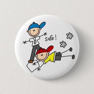 He's Safe Baseball Button
