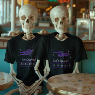 "He's Spooky!" Matching Couple Halloween T-Shirt Tri-Blend Shirt