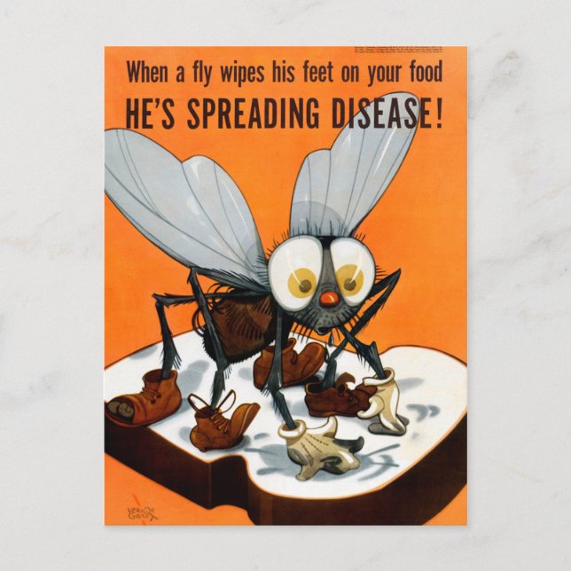 He's spreading desease Public Health Poster Postcard (Front)