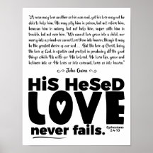 "Hesed Never Fails" 11x14 Semi-gloss Poster