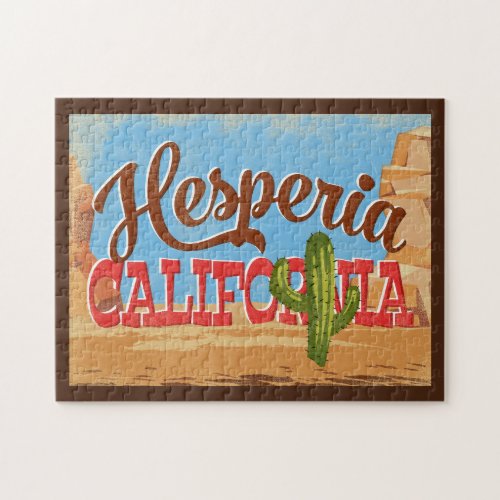 Hesperia California Cartoon Desert Vintage Travel Jigsaw Puzzle