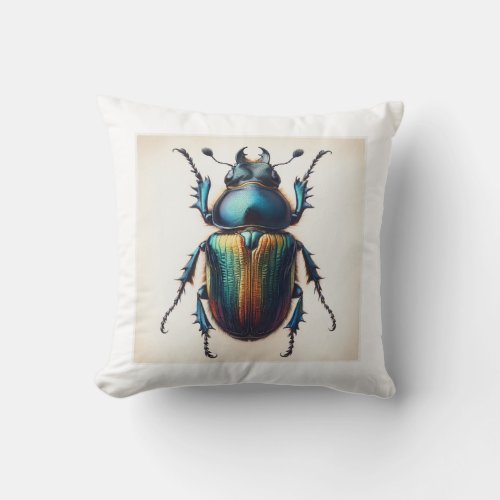 Hesperophanes Beetle Painting IREF902 _ Watercolor Throw Pillow