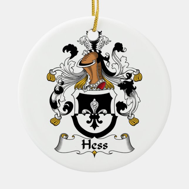 Hess Family Crest Ceramic Ornament (Front)