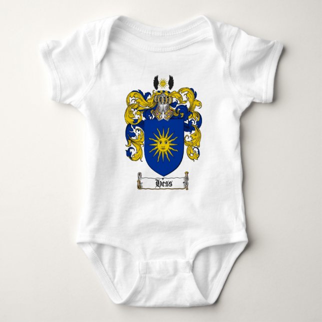 HESS FAMILY CREST -  HESS COAT OF ARMS BABY BODYSUIT (Front)