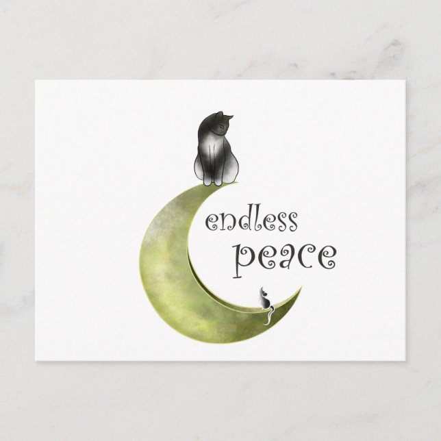 Hessaniata - cat on the moon postcard (Front)