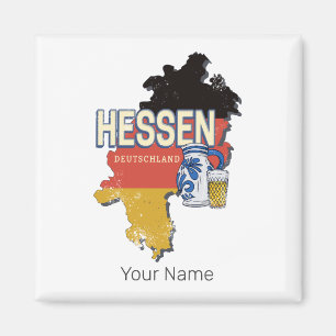 Hesse Germany Retro State Map Vintage Jug Souvenir Magnet