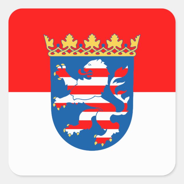 Hessen flag square sticker (Front)