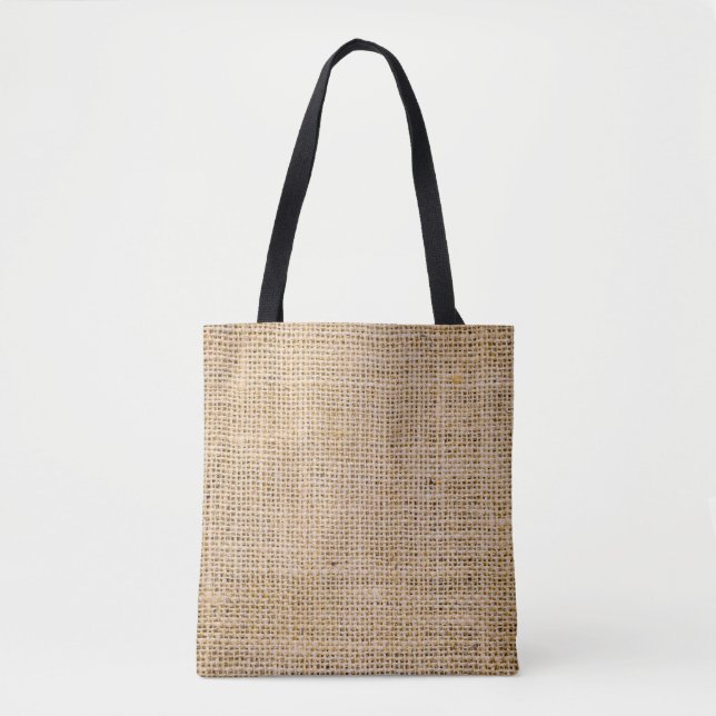 Hessian Sackcloth Burlap Texture Background Tote Bag (Front)