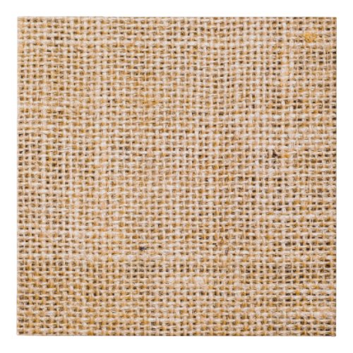 Hessian sackcloth burlap woven texture background faux canvas print