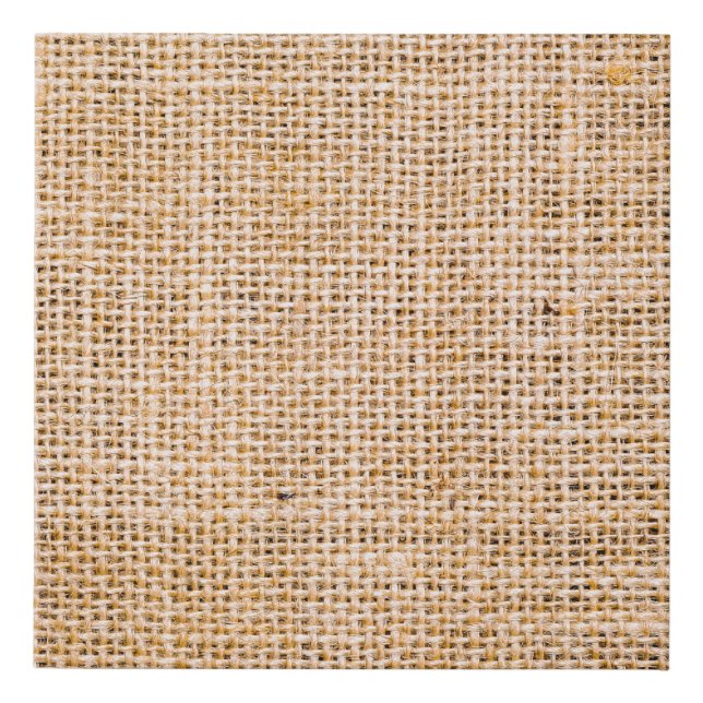 Hessian sackcloth burlap woven texture background, faux canvas print (Front)