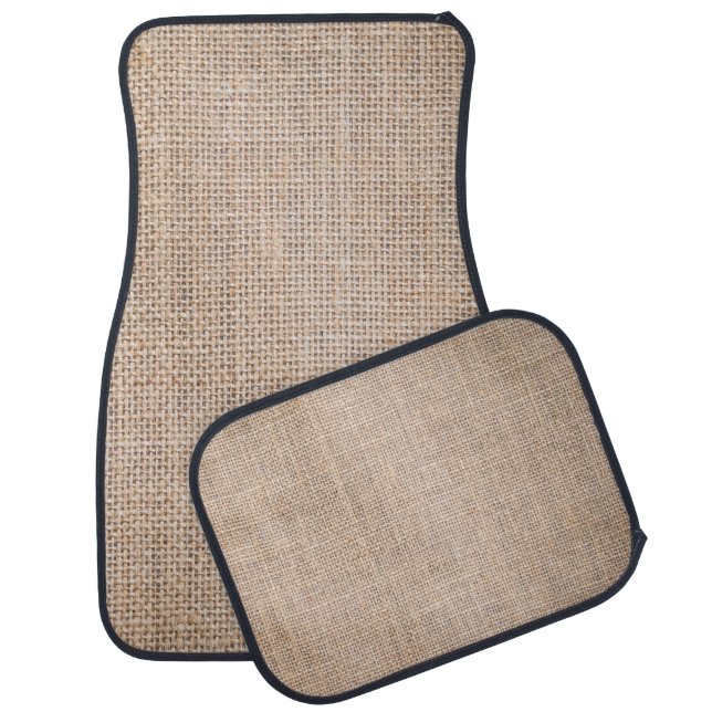 Hessian sackcloth, woven texture background. car floor mat (Set)