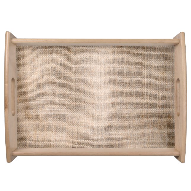 Hessian sackcloth, woven texture background. serving tray (Front)