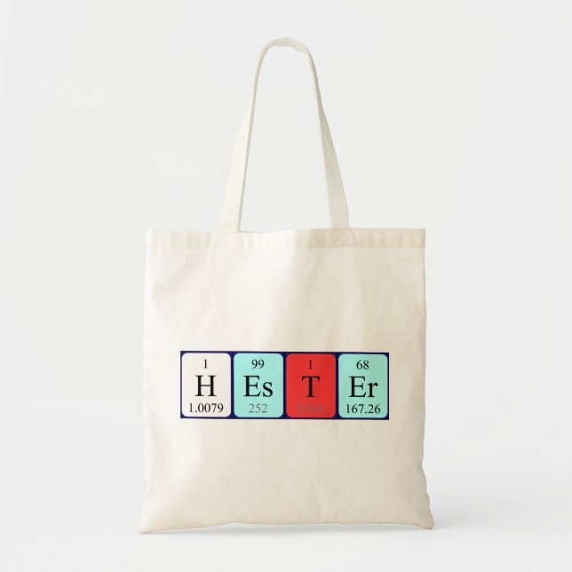 Hester periodic table name tote bag (Front)