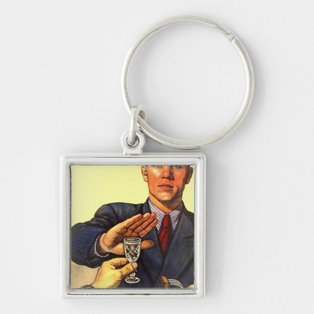 Het No To Alcohol Soviet Union Propaganda Keychain (Front)