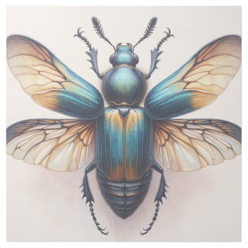 Heterachthes Beetle in Watercolor and Ink IREF565  Gallery Wrap