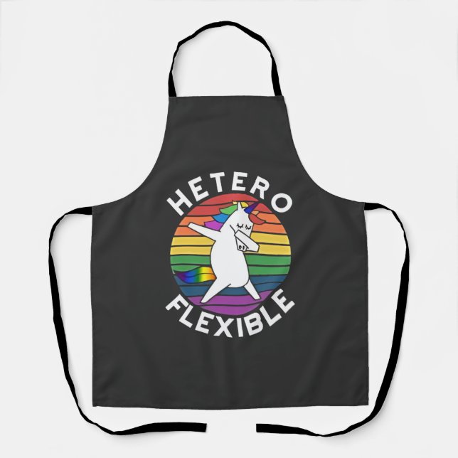 Hetero Flexible LGBT Lesbian Gay bisexual Trans Apron (Front)