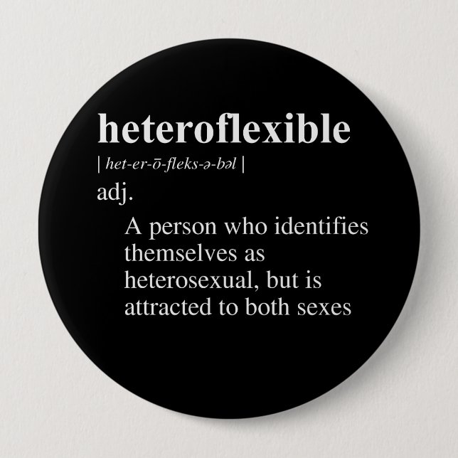 HETEROFLEXIBLE DEFINITION PINBACK BUTTON (Front)
