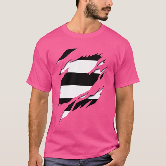 Heterosexual Flag 3D Effect Pride Gay LGBT Design T-Shirt (Front)