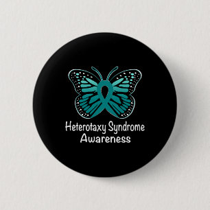 Heterotaxy Syndrome Awareness Warrior Support Teal Button