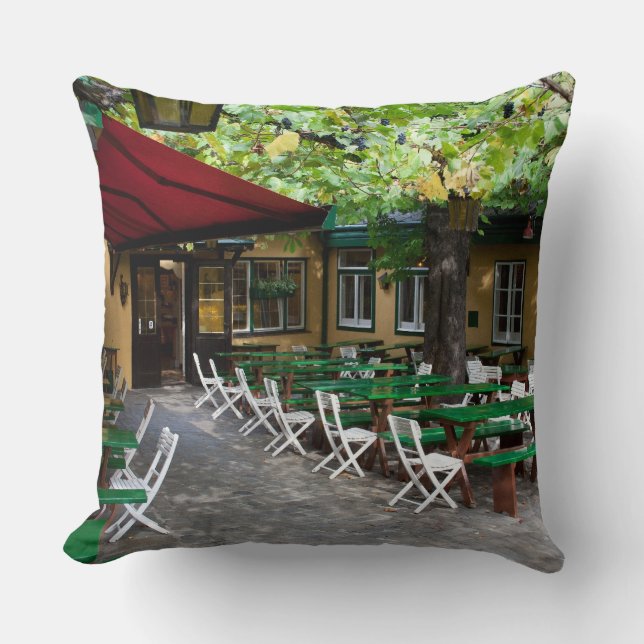 Heuriger In Grinzing Vienna Austria Throw Pillow (Front)