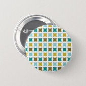 Hex Box Square Mid Mod Print Pattern Gold Button (Front & Back)