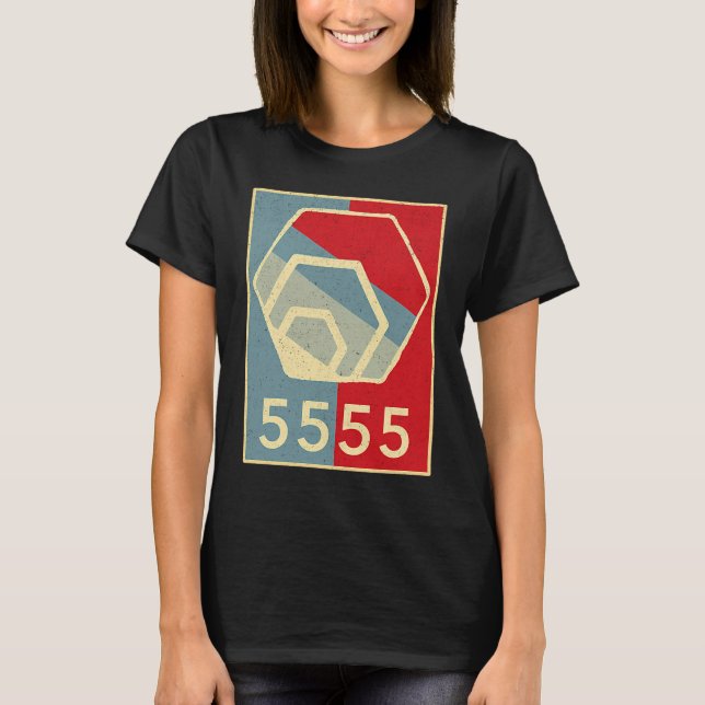 HEX Crypto by Richard Heart  5555 Days HEX Staking T-Shirt (Front)
