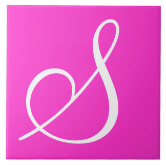 Hex ff33cc Color Number Monogram Ceramic Tile