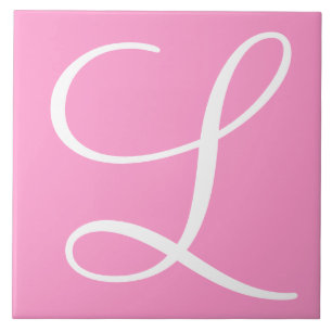 Hex ff99cc Color Number Monogram Ceramic Tile