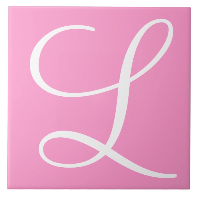 Hex ff99cc Color Number Monogram Ceramic Tile (Front)