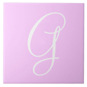 Hex ffccff Color Number Monogram Ceramic Tile