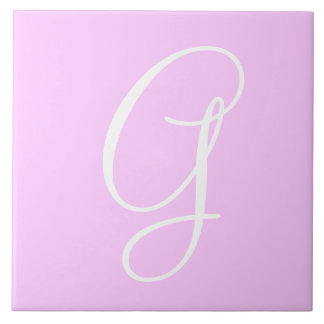 Hex ffccff Color Number Monogram Ceramic Tile