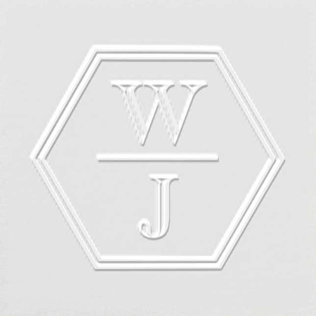 Hex Frm 2 Initial Horz Spacer Wedding Monogram VCA Embosser (Design)