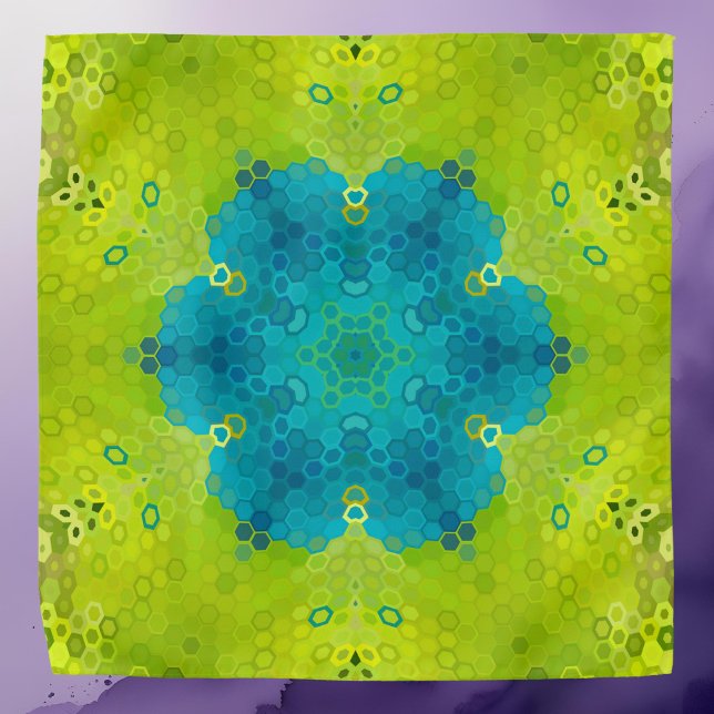 Hex Mandala Green and Blue Bandana (Creator Uploaded)