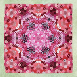 Hex Mandala Pink Red and White Bandana